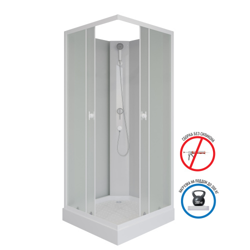 Душевая кабина Niagara Promo P90/13Q/MT/BK 90х90 квадратная без крыши ориентация универсальная